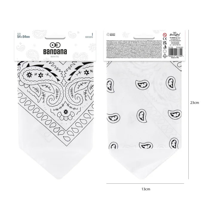 Chustka bandana 54 × 54 cm – uniwersalny dodatek dla dzieci młodzieży i dorosłych - Costume Accessories