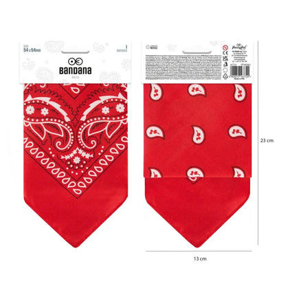 Chustka bandana 54 × 54 cm – uniwersalny dodatek dla dzieci młodzieży i dorosłych - Costume Accessories