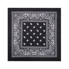 Chustka bandana 54 × 54 cm – uniwersalny dodatek dla dzieci młodzieży i dorosłych - Czarny - Costume Accessories