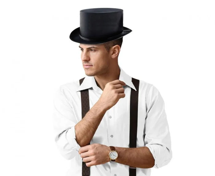 Cylinder czarny gładki – elegancki dodatek do przebrania - Costume Headwear