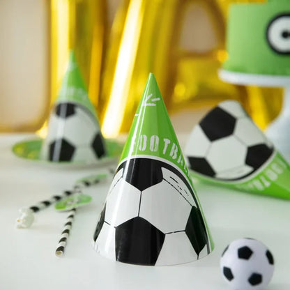 Czapeczki imprezowe Football – 16 × 10 cm 6 szt. - Party Hats