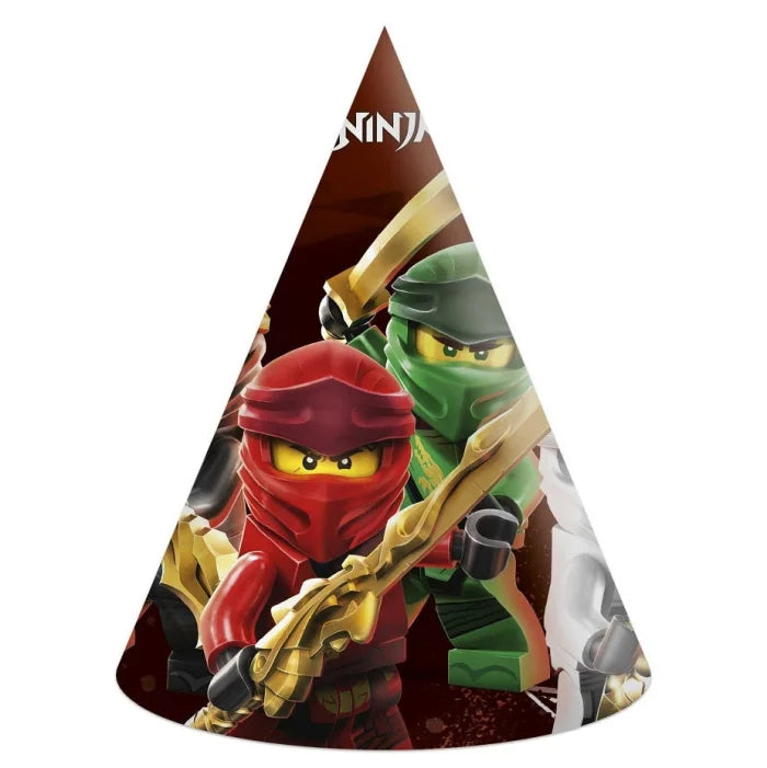 Czapeczki papierowe LEGO Ninjago – 6 sztuk, uniwersalny rozmiar