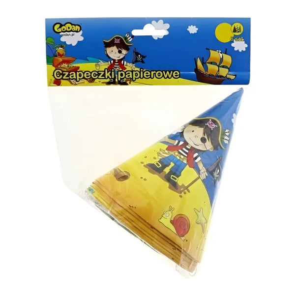 Czapeczki papierowe pirat 6 szt.