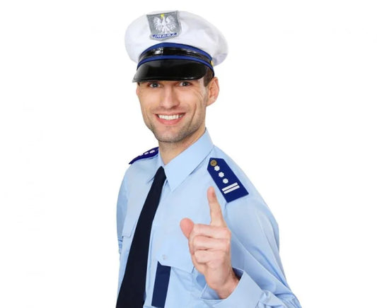 Czapka policjanta z pagonami – realistyczne nakrycie głowy do przebrania