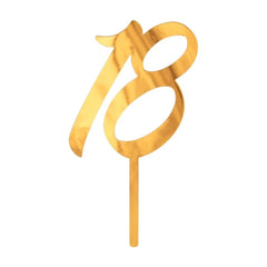 Dekoracja Akrylowa na Tort – 18 Urodziny w Złotym Stylu