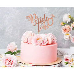 Dekoracja na tort Bride to be, różowo-złota