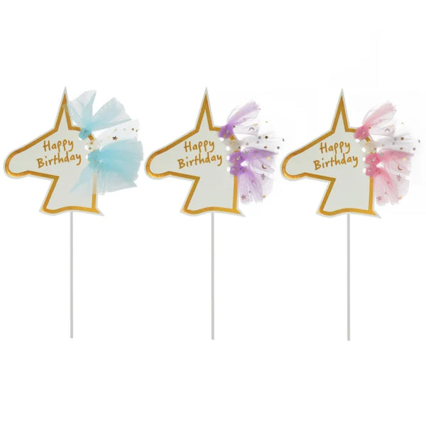 Dekoracja na Tort "Jednorożec z Grzywą" – Magia i Urok na Twoim Torcie!