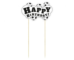 Dekoracja papierowa „Piłka Happy Birthday” | 25 cm (z patyczkiem)