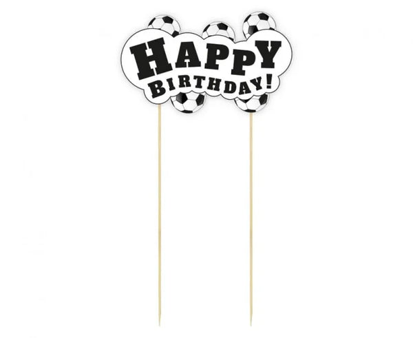 Dekoracja papierowa „Piłka Happy Birthday” | 25 cm (z patyczkiem)