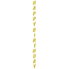 Dekoracja pionowa B&C Happy Birthday, złota, 170 cm