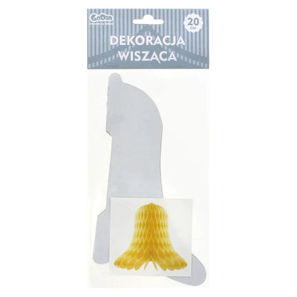 Dekoracja wisząca DZWONEK, złota, 20 cm, 1 szt.