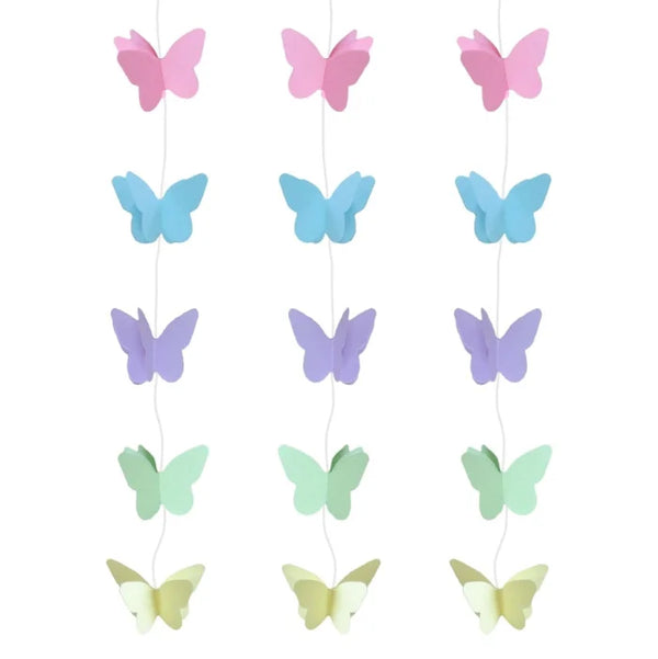Dekoracja wisząca MOTYLE pastelowe, 200 cm