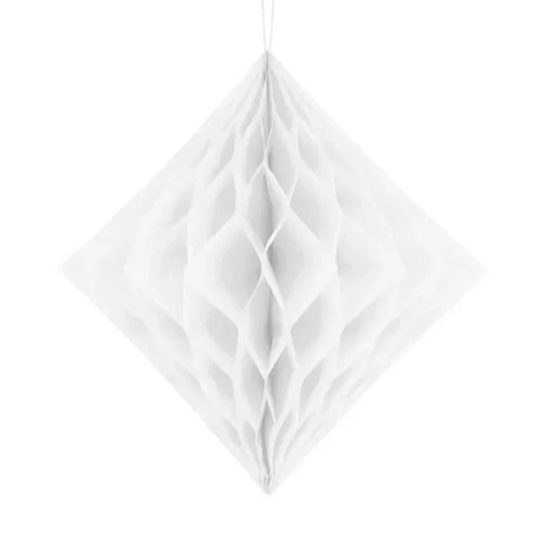 Diament bibułowy, biały, 30cm