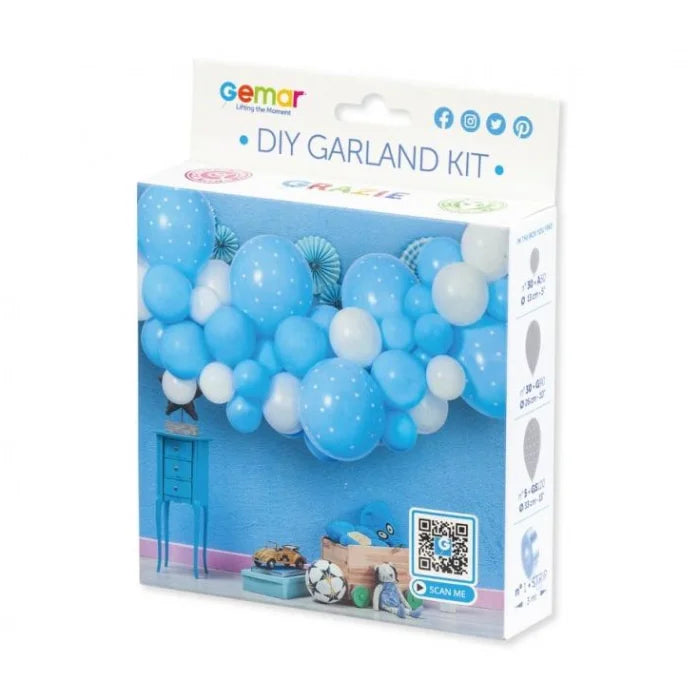 Girlanda balonowa DIY Baby Blue, 65 szt.