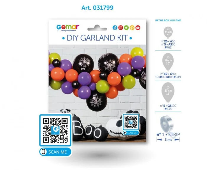 Girlanda balonowa DIY Halloween – zestaw do samodzielnego montażu