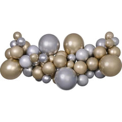Girlanda balonowa DIY Srebrno-złota SHINE, 65 szt.