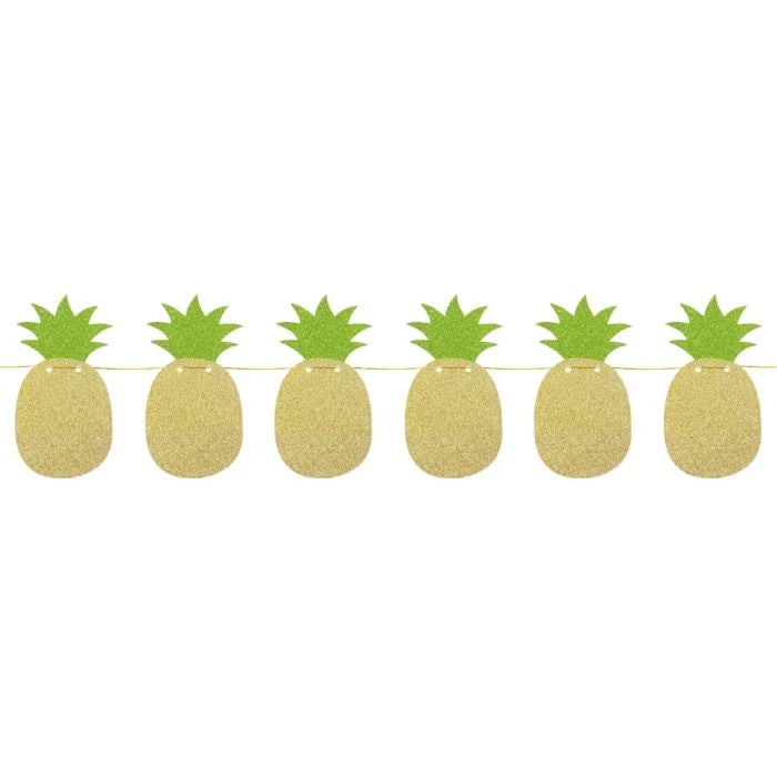 Girlanda brokatowa Ananas - zielone listki