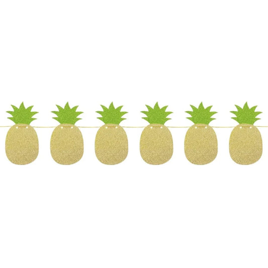 Girlanda brokatowa Ananas - zielone listki