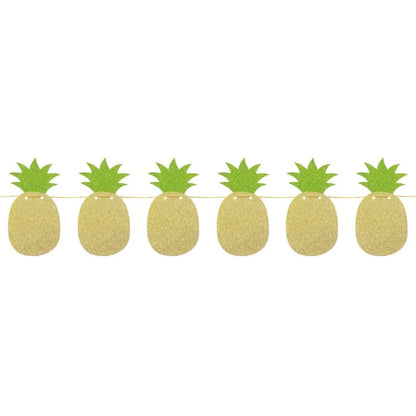Girlanda brokatowa Ananas - zielone listki