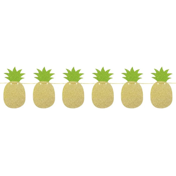Girlanda brokatowa Ananas - zielone listki