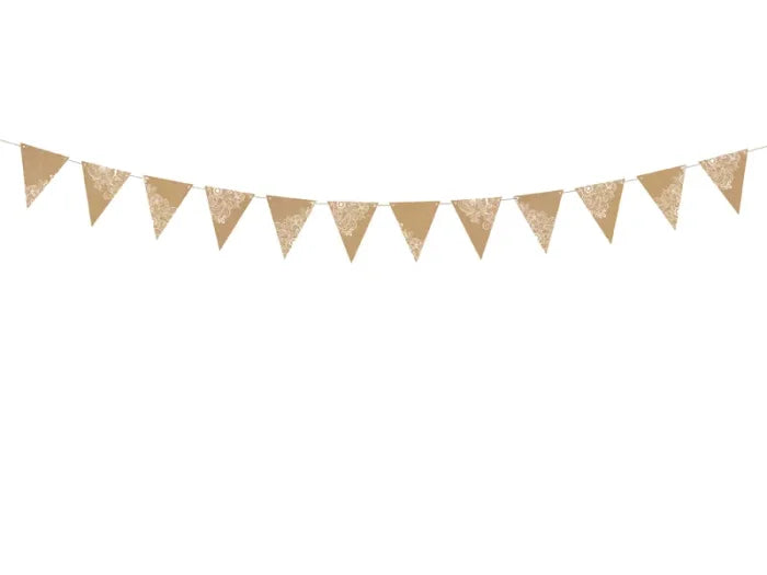 Girlanda Flagietki kraft – dekoracja 2,1 m - Party Decorations