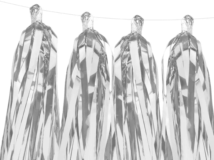 Girlanda frędzle srebrna – 1,5 m - Party Decorations