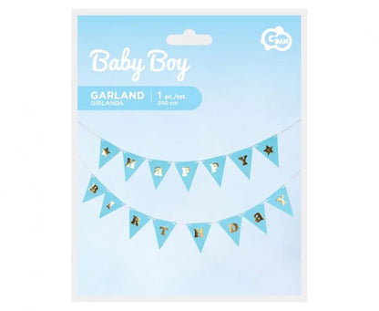 Girlanda na Baby Shower Chłopca – Niebieska