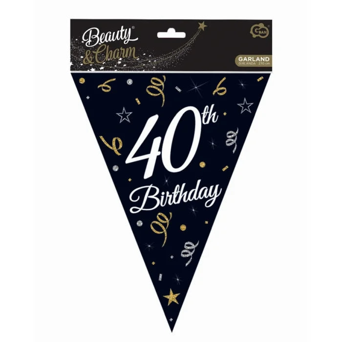 Girlanda papierowa 40 URODZINY - 270 cm