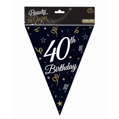 Girlanda papierowa 40 URODZINY - 270 cm