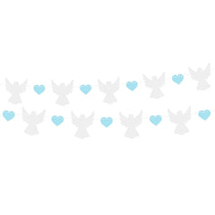 Girlanda papierowa Aniołki z niebieskimi serduszkami, 150 cm