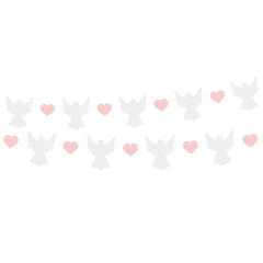 Girlanda papierowa Aniołki z różowymi serduszkami, 150 cm