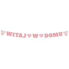 Girlanda papierowa B&G Witaj w domu, różowa, 280 cm