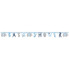 Girlanda papierowa Baby Shower Elephant Niebieska