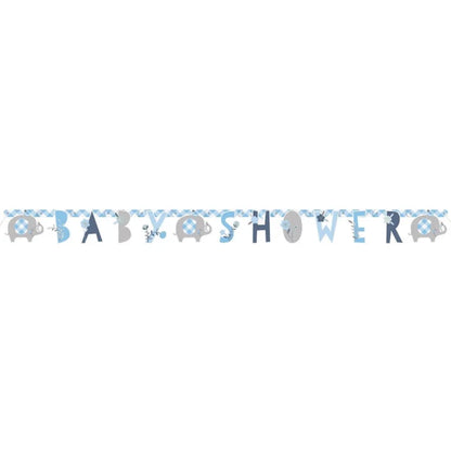 Girlanda papierowa Baby Shower Elephant Niebieska