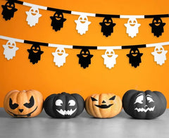 Girlanda papierowa duszki biało-czarna – 3,6 m - Party Decorations