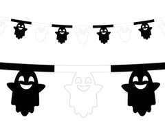 Girlanda papierowa duszki biało-czarna – 3,6 m - Party Decorations