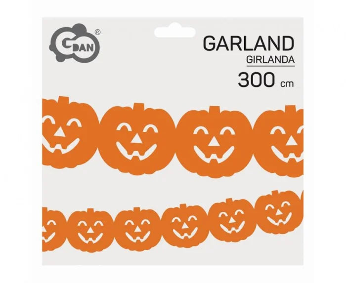 Girlanda papierowa dynie pomarańczowa – 3 m - Party Decorations