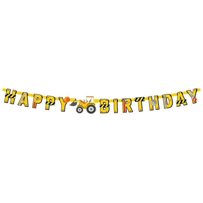 Girlanda papierowa Happy Birthday Plac Budowy, dł. 220 cm