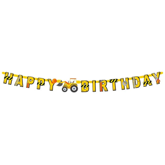 Girlanda papierowa Happy Birthday Plac Budowy, dł. 220 cm