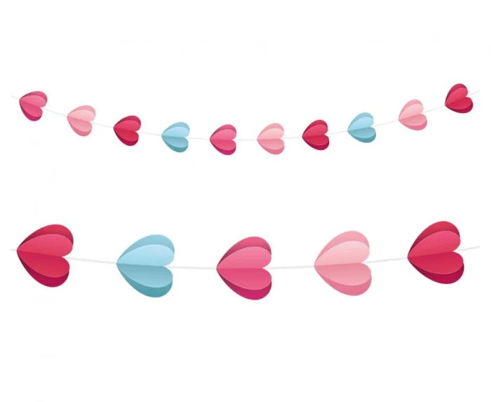 Girlanda papierowa „Love is in the Air” – Serduszka | 200 cm - Party Decorations