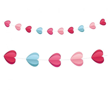 Girlanda papierowa „Love is in the Air” – Serduszka | 200 cm - Party Decorations