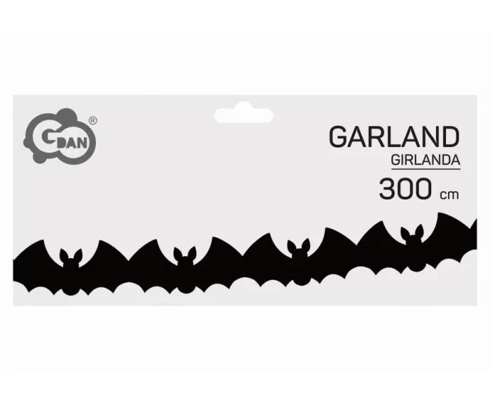 Girlanda papierowa nietoperze czarna – 3 m - Party Decorations