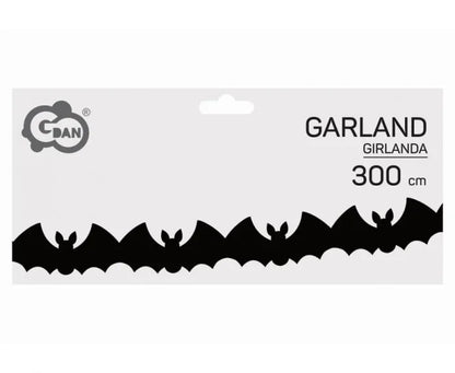 Girlanda papierowa nietoperze czarna – 3 m - Party Decorations