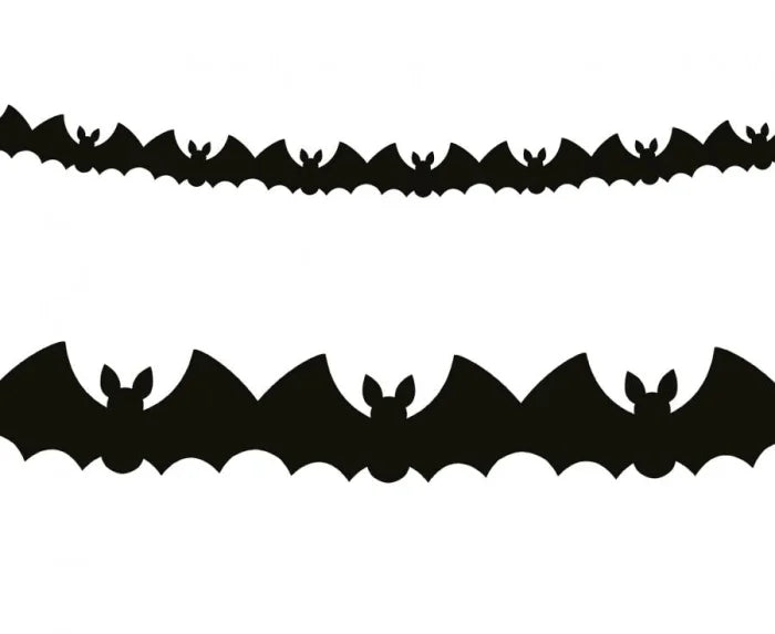 Girlanda papierowa nietoperze czarna – 3 m - Party Decorations
