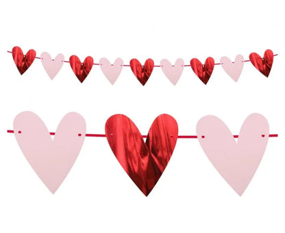 Girlanda papierowa Serca | 200 cm - Party Decorations