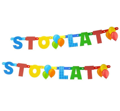 Girlanda Papierowa ’Sto Lat’ Kolorowa 150 cm