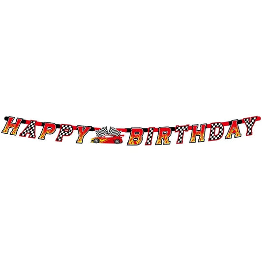 Girlanda papierowa Wyścigi Happy Birthday, dł. 220 cm