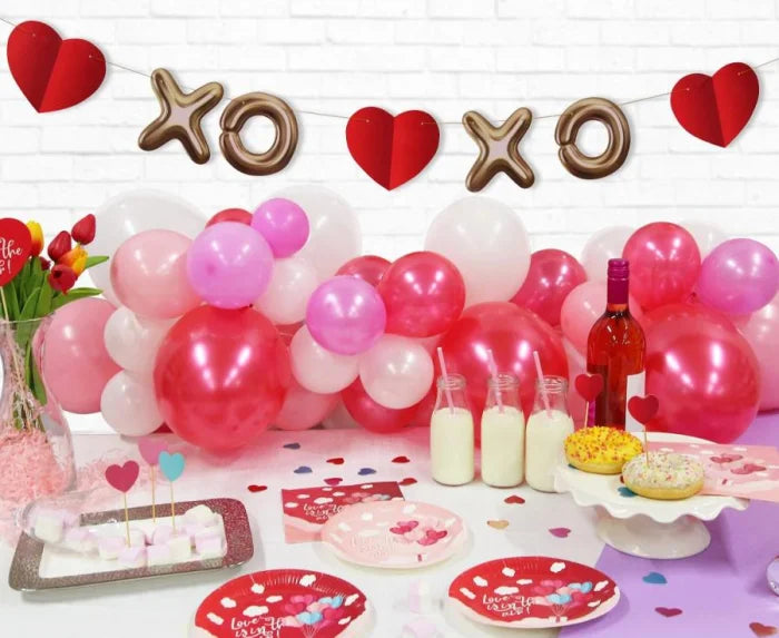 Girlanda Papierowa XoXo – 200 cm Czerwona i Złota - Party Decorations
