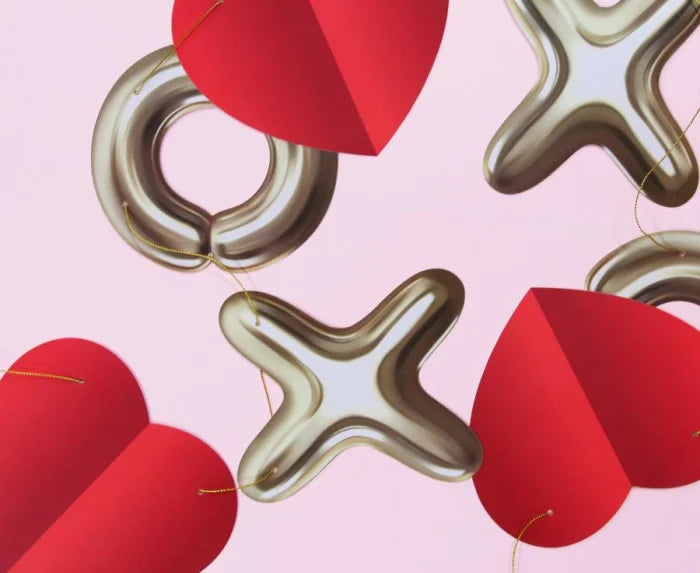 Girlanda Papierowa XoXo – 200 cm Czerwona i Złota - Party Decorations