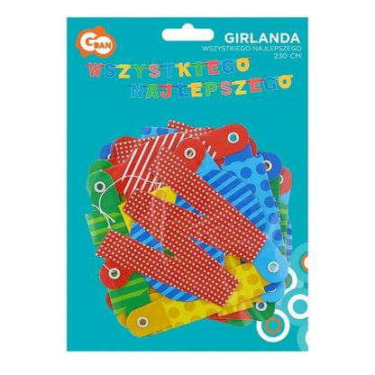 Girlanda urodzinowa WSZYSTKIEGO NAJLEPSZEGO, 230cm